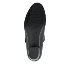 Wide Fit Touch-Fasten Heeled Mary Janes - Black