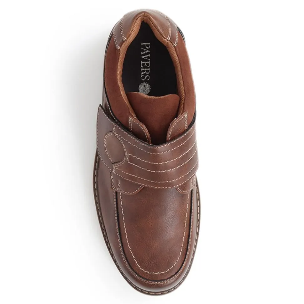 Wide Fit Touch-Fasten Trainers - Brown