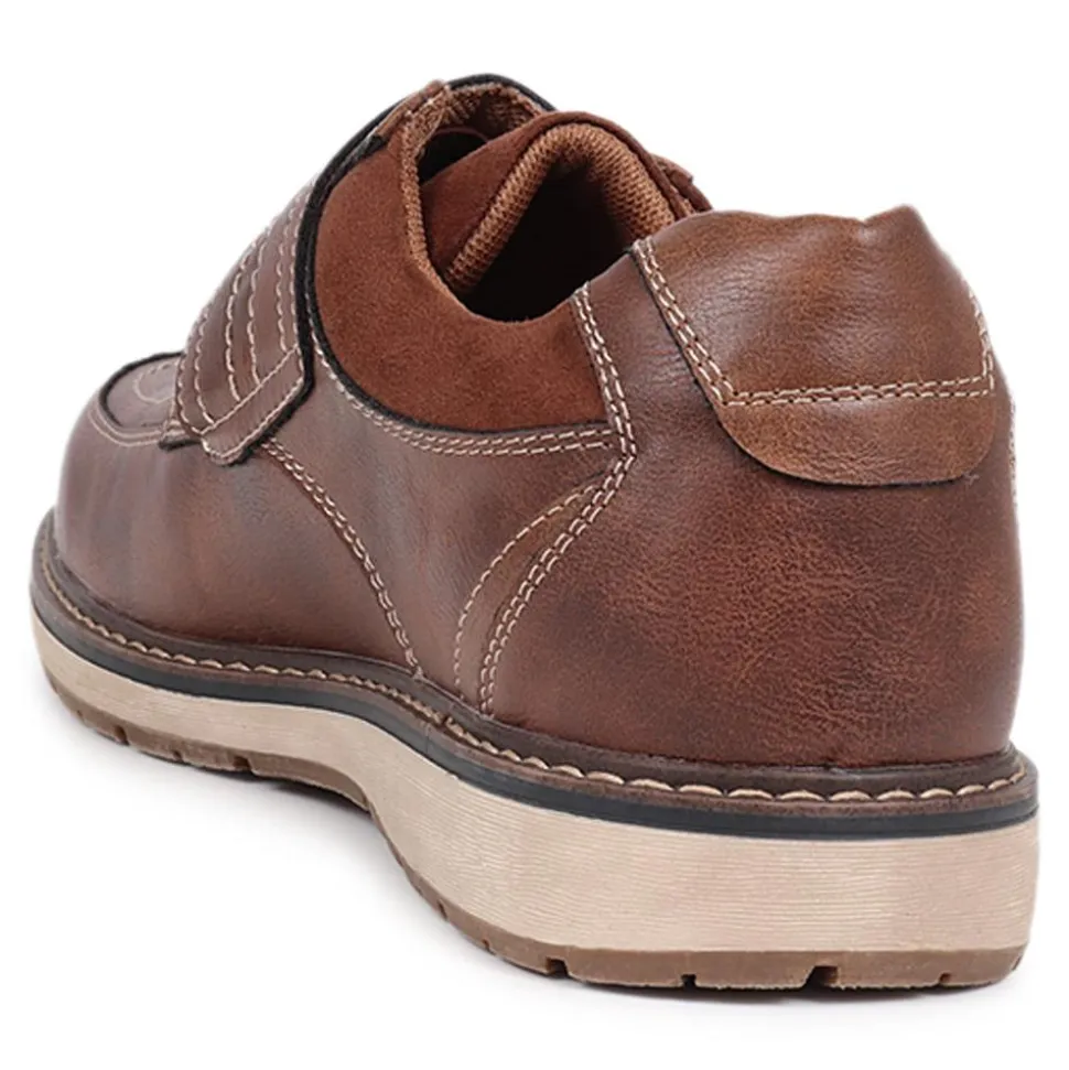 Wide Fit Touch-Fasten Trainers - Brown