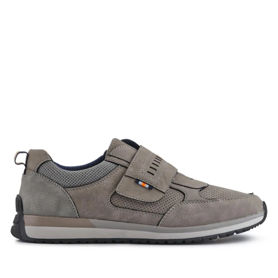 Wide Fit Touch Fasten Trainers - Grey