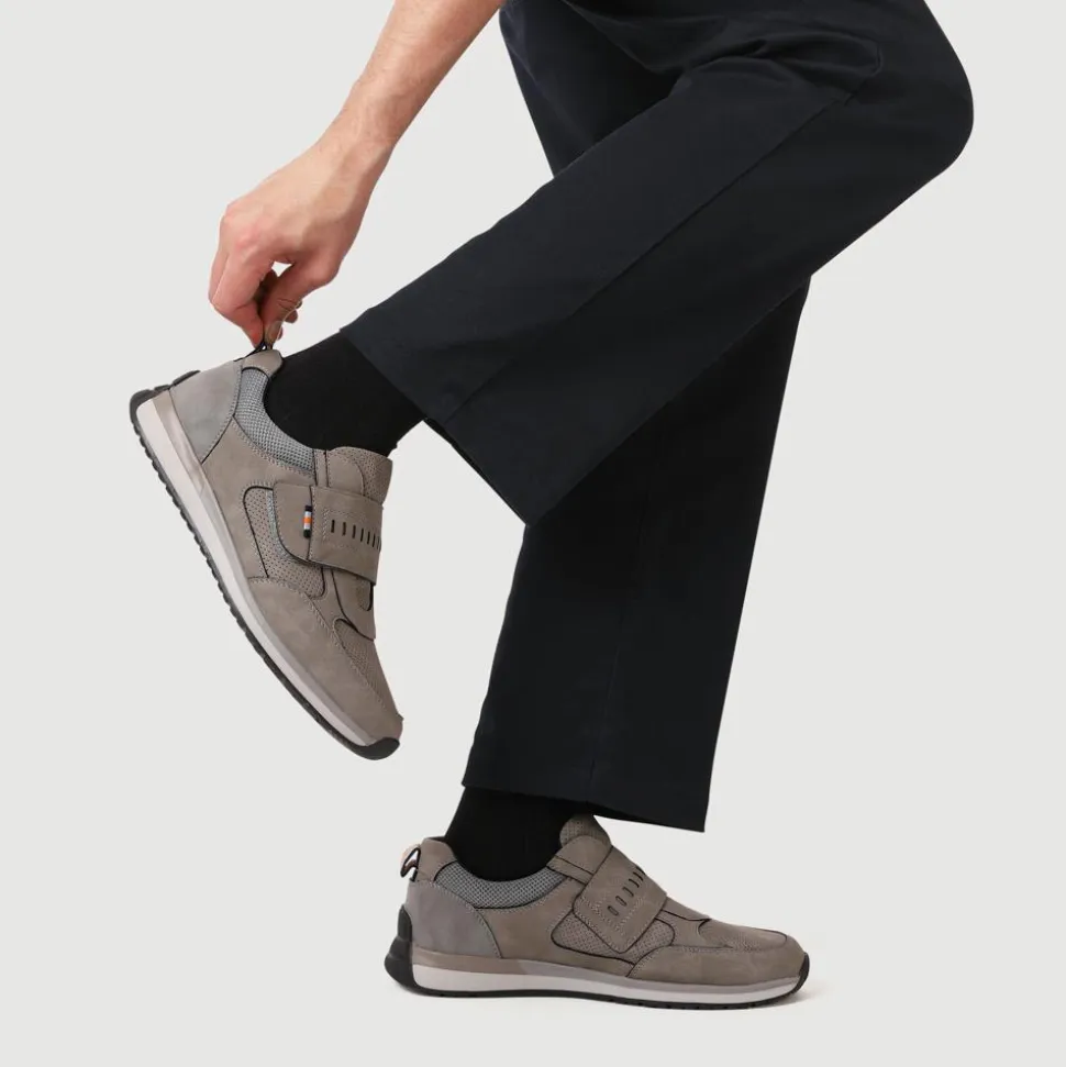 Wide Fit Touch Fasten Trainers - Grey