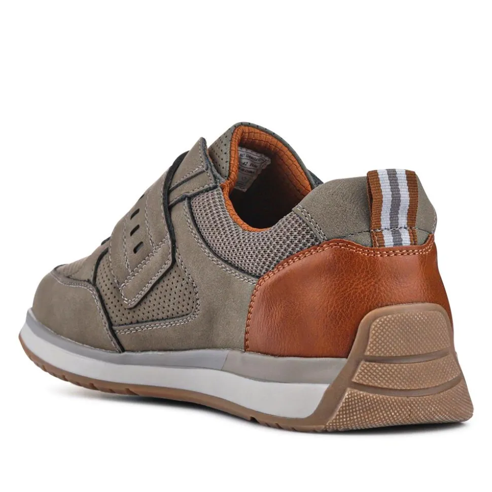 Wide Fit Touch Fasten Trainers - Khaki