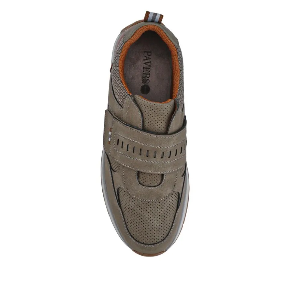 Wide Fit Touch Fasten Trainers - Khaki