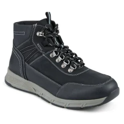 Wide Fit Walking Boots With Bungee Laces - Black