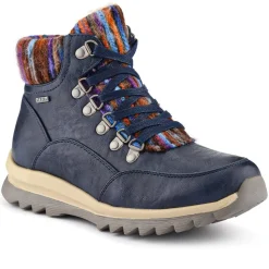 Wide-Fit Warm Ankle Boots - Navy