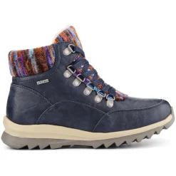 Wide-Fit Warm Ankle Boots - Navy