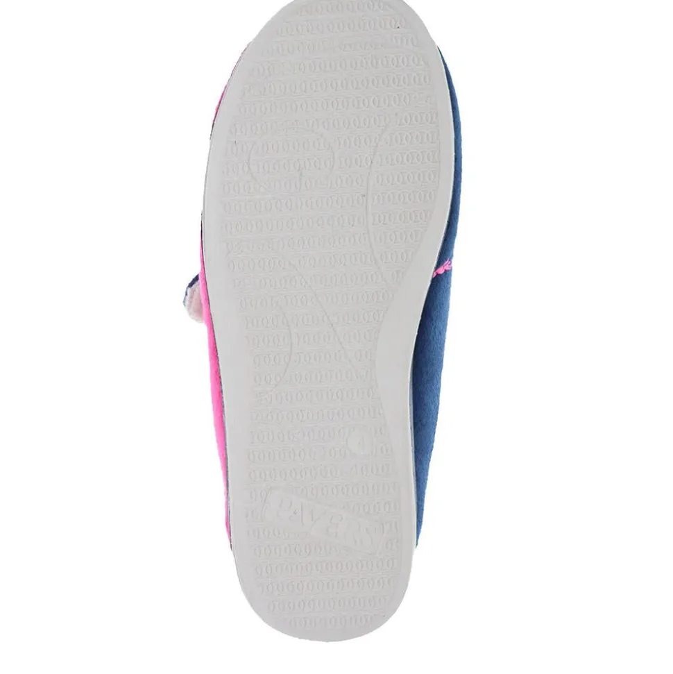 Wide Fit Warm Antibacterial Slippers - Navy Raspberry