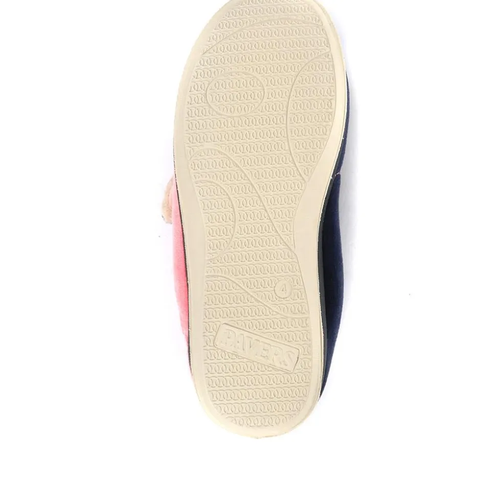 Wide Fit Warm Antibacterial Slippers - Pink Multi