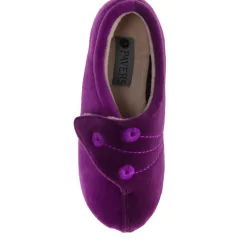 Wide Fit Warm Antibacterial Slippers - Purple