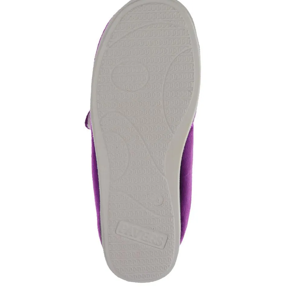 Wide Fit Warm Antibacterial Slippers - Purple