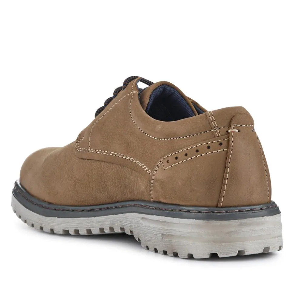 Wide-Fit Water-Resistant Leather Shoes - Beige