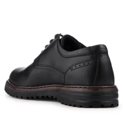 Wide-Fit Water-Resistant Leather Shoes - Black