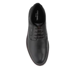 Wide-Fit Water-Resistant Leather Shoes - Black