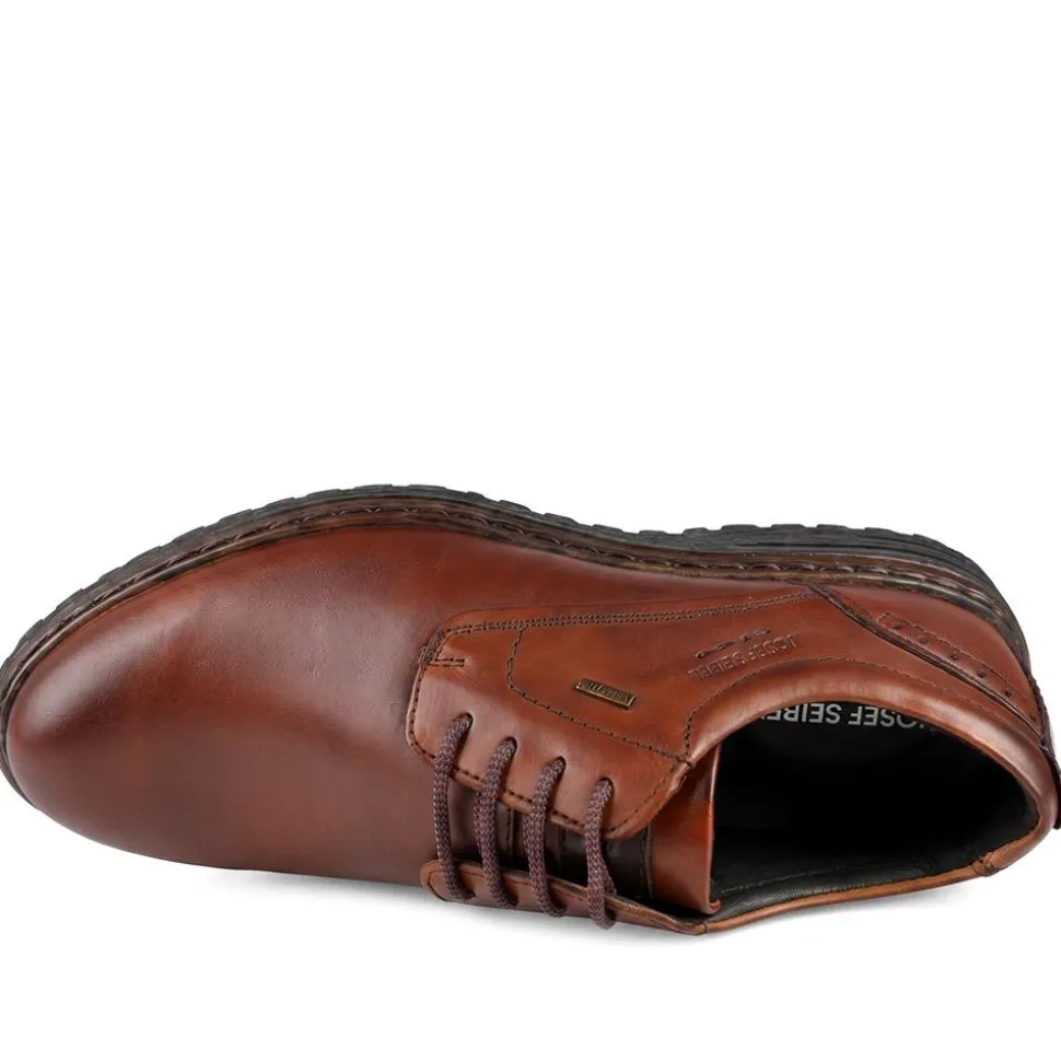 Wide-Fit Water-Resistant Leather Shoes - Cognac