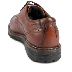 Wide-Fit Water-Resistant Leather Shoes - Cognac