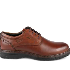 Wide-Fit Water-Resistant Leather Shoes - Cognac