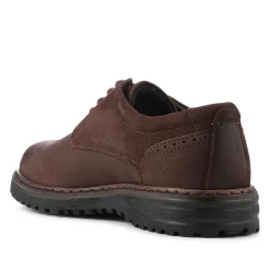 Wide-Fit Water-Resistant Leather Shoes - Dark Brown