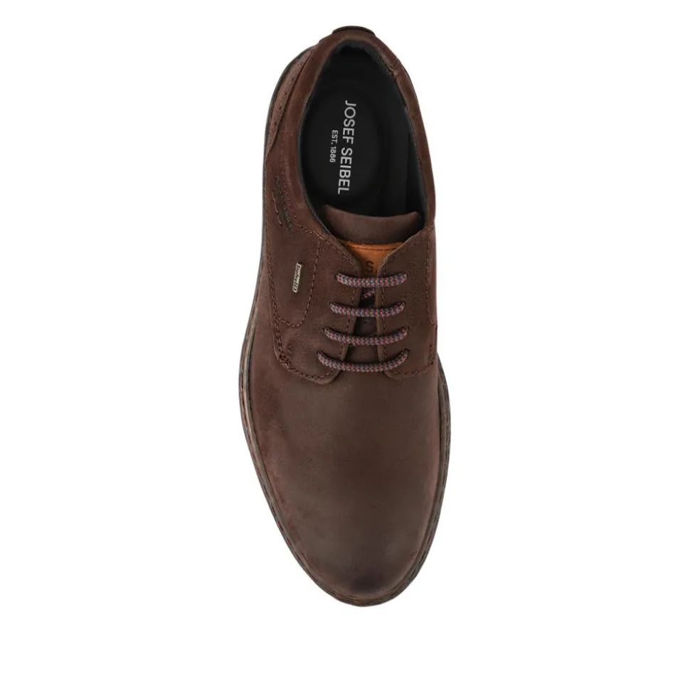 Wide-Fit Water-Resistant Leather Shoes - Dark Brown