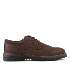 Wide-Fit Water-Resistant Leather Shoes - Dark Brown
