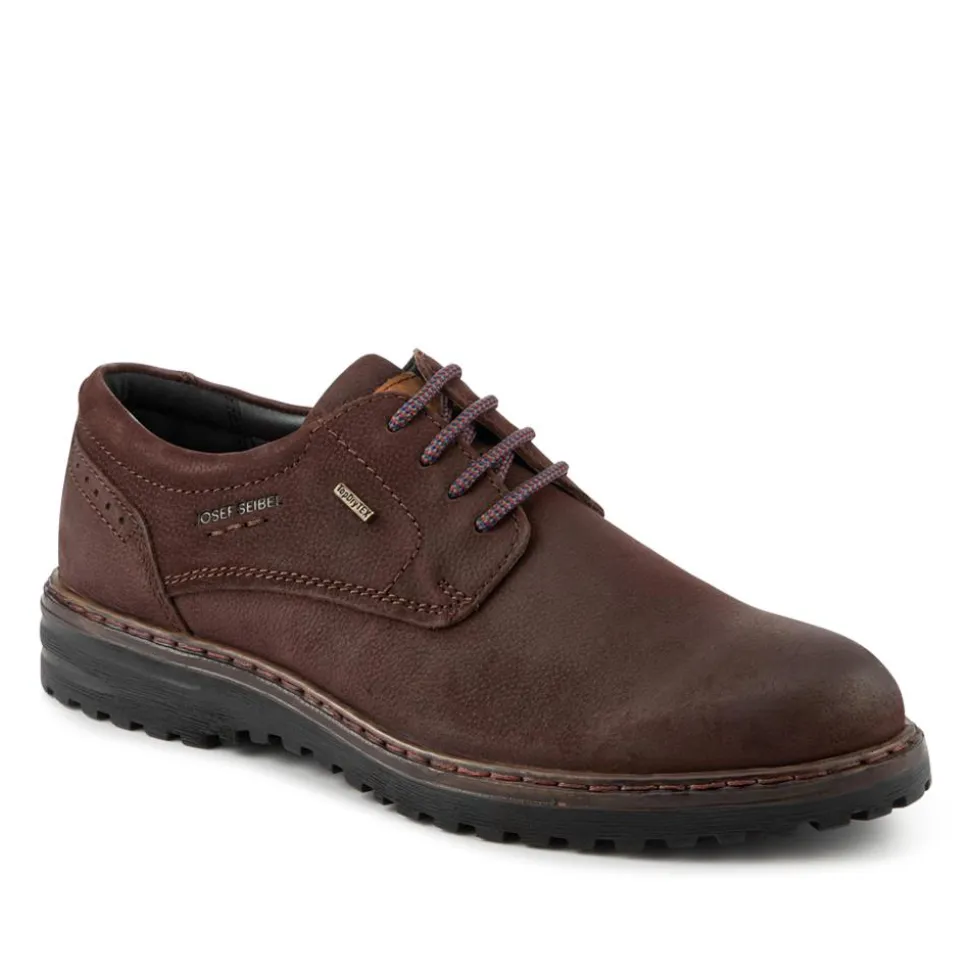 Wide-Fit Water-Resistant Leather Shoes - Dark Brown