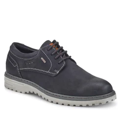 Wide-Fit Water-Resistant Leather Shoes - Navy
