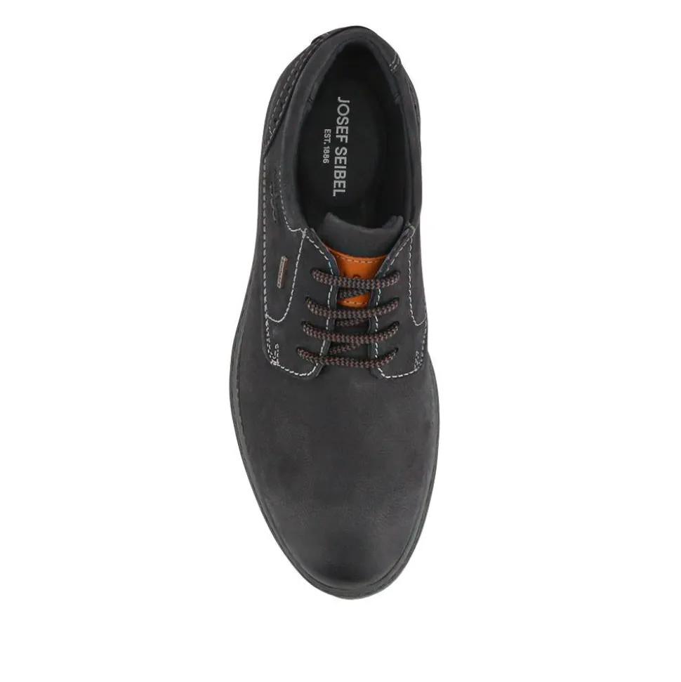 Wide-Fit Water-Resistant Leather Shoes - Navy