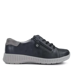 Wide-Fit Zip-Fastening Trainers - Black