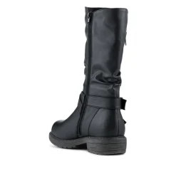 Wide Fit Zip Fasten Slouch Boots - Black