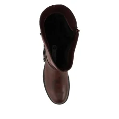 Wide Fit Zip Fasten Slouch Boots - Burgundy