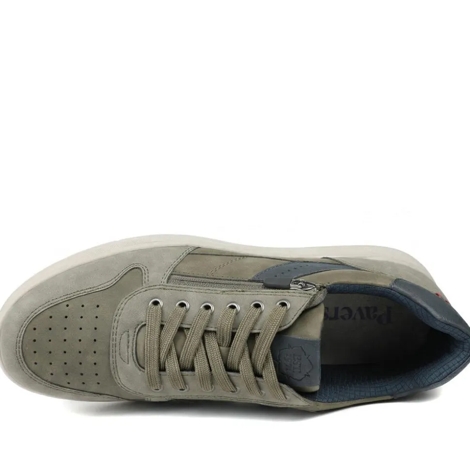 Wide Fit Zip & Lace Casual Trainers - Khaki