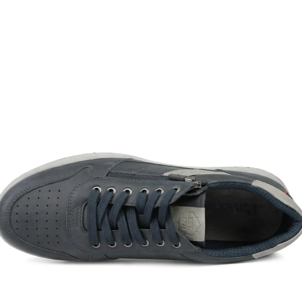 Wide Fit Zip & Lace Casual Trainers - Navy