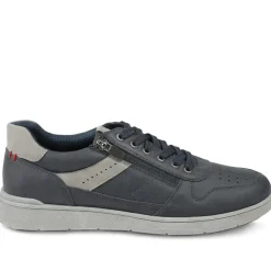Wide Fit Zip & Lace Casual Trainers - Navy
