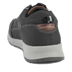 Wide Fit Zip & Lace Fasten Casual Trainers - Black
