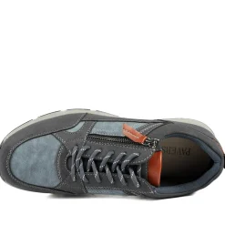 Wide Fit Zip & Lace Fasten Casual Trainers - Navy