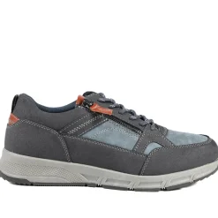 Wide Fit Zip & Lace Fasten Casual Trainers - Navy