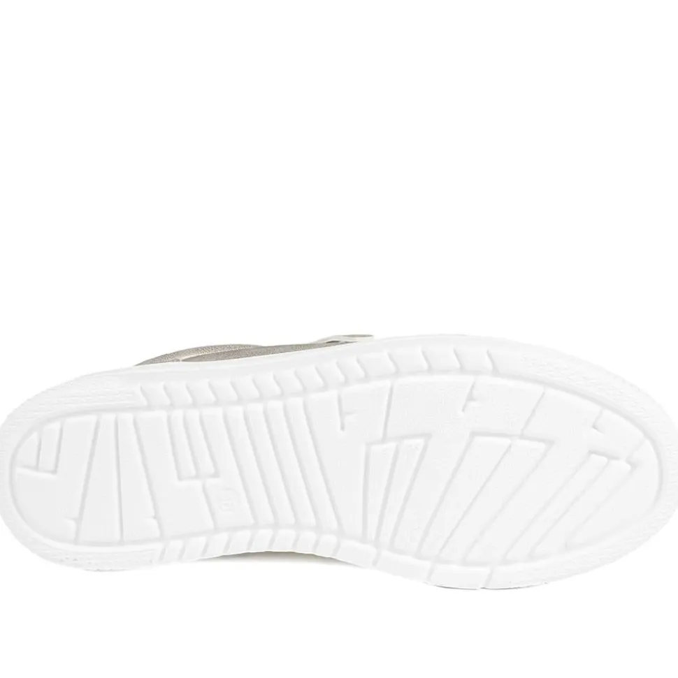 Wide Fit Zip & Lace Platform Trainers - Soft Gold