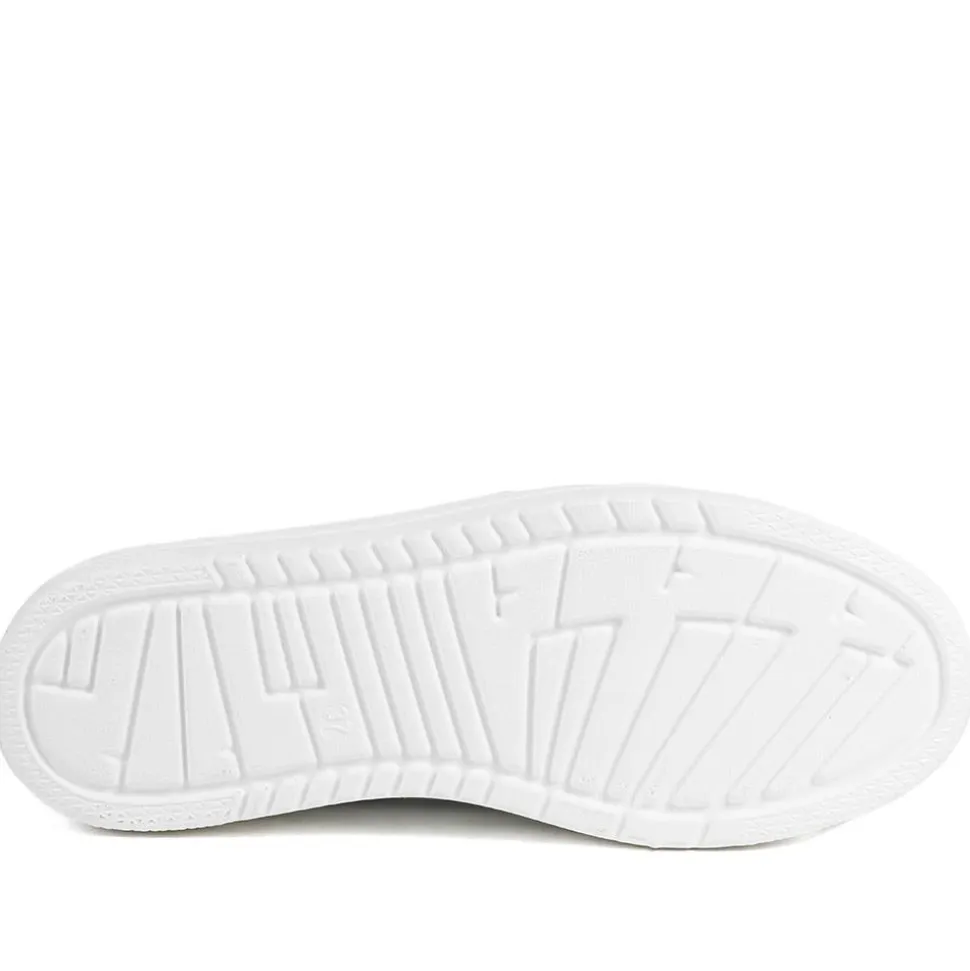 Wide Fit Zip & Lace Platform Trainers - White