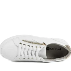 Wide Fit Zip & Lace Platform Trainers - White
