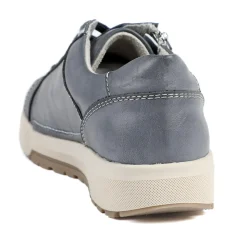 Wide Fit Zip & Lace Trainers - Denim