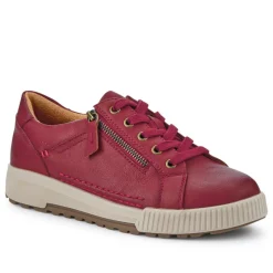 Wide Fit Zip & Lace Trainers - Red