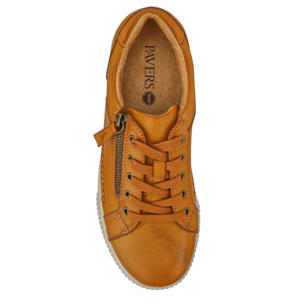 Wide Fit Zip & Lace Trainers - Tan
