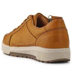 Wide Fit Zip & Lace Trainers - Tan