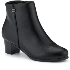 Wide Fit Zip Up Ankle Boots - Black