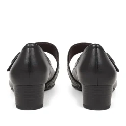 Wide Strap Mary Janes - Black