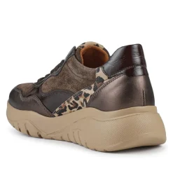Widow Leather Lace-Up Trainers - Dark Brown Multi