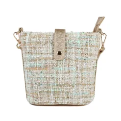 Woven Cross-Body Bag - Beige Multi