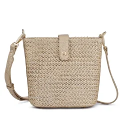 Woven Cross-Body Bag - Gold