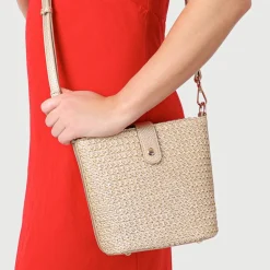 Woven Cross-Body Bag - Gold
