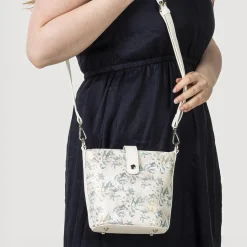 Woven Cross-Body Bag - Grey Floral