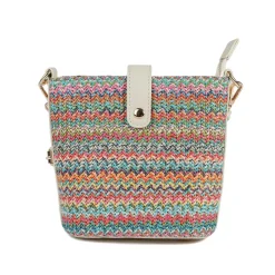Woven Cross-Body Bag - Pink Multi
